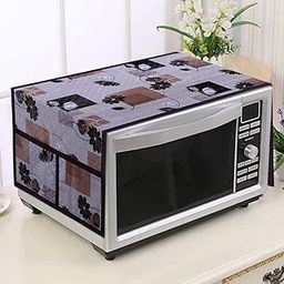 Kuber Industries Flower Printed PVC Decorative Microwave Oven Top Cover with 4 Utility Pockets (Pink), Standard, (49KM0571)-picture-14