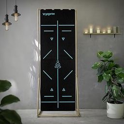 Yogarise 8mm Perfumed TPE Yoga Mat with Alignment Lines and Carry Bag for Men & Women, Non-Slip Texture, Extra Wide & Thick TPE Exercise Mat For Home, Pilates, Gym & Fitness (Black & Blue)-19