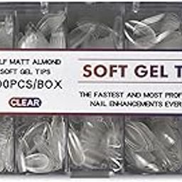SPONSOR Soft Gel Nail Tips | 600PCS Half Matte Almond Full Cover Tips for Nail Extensions | Lightweight & Flexible False Nails with Box | Perfect for Gel Nail Art, Salon & DIY Use (Shape: Half Matte Almond – 600 Pieces)-image-32