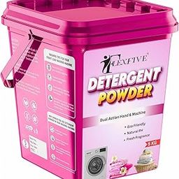 FlexFive Matic Front-Load Detergent Powder 5 kg – Dual‑Action Hand & Machine Wash | Fresh Fragrance | Natural pH & Eco‑Friendly Cleaning (1, Rose)-image-14