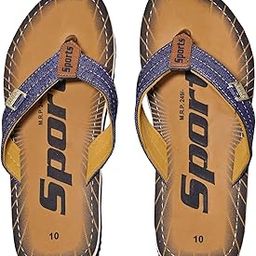 Mens Rubber Slippers Comfortable Chappals with Durable Synthetic Strap- Lightweight & Anti-Slip Sole- Home, Outdoor, Casual Use Chappals (10,Brown)-picture-8