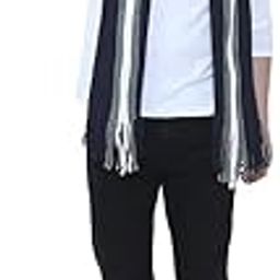 Warm Winter Acrylic Woolen Muffler/Scarf, Black & White-image-72