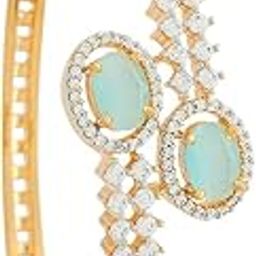 Fashion Jewellery Mint Rodium-Gold Polished Zircon Kada With Locking System |Best For Gifting, Bride, Bridemaids & Special Occasion | Zircon Kada For Women - 427462-image-68
