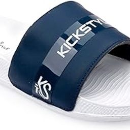 Men's Sliders | Lightweight & Durable Slip-On Comfort Sandals |Soft footbed slippers| Bold Branding On Slippers with Extra Soft Anti-Skid Sole | Doctor Recommended Footwear KS_2008-6