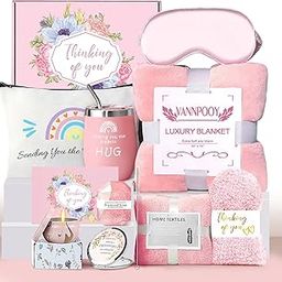Birthday Gift for Women, Thinking of You Get Well Soon Gift Basket, Unique Self Care Package Spa Gift Set, Retirement Gift Box for Woman, Christmas Gift Kit Idea for Mom Sister Her Best Friend, Pink-image-20