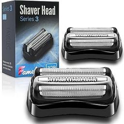 FAMELEC 2 Pcs 32B 21B Head Shaver for Braun Series 3 Replacement Head, Foil & Cutter for Braun S3 Replacement Head 310s 3010s 3040s 3050cc 3090CC, Compatible with Braun S3 Electric Shaver for Men-25