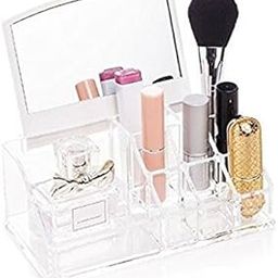 LAZYMARTS Acrylic Make Up Cosmetic Display Stand/Holder with Mirror, Storage Organizer Rack,for Make up Brush Sets and Jewellery-9 Section,Clear-image-99