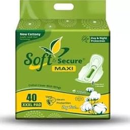 Soft & Secure Cotton-Soft Extra Gel Overnight Sanitary Pads | XXXL Size | Leak Lock Core | Ultra-Thin, Rash-Free & Breathable | Heavy Flow Protection (40)-picture-15