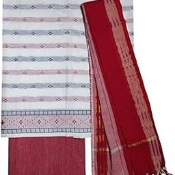 Mangalagiri Cotton Unstitched Salwar Suit Set with Dupatta for Women | South Cotton Handloom Suit Dress Material-image-88