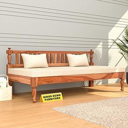 KINGS HOME FURNITURE Solid Sheesham Wood Sofa 3 Seater Sofa Diwan Bed for Home Living Room Wooden Couch Diwan Sofa Settee for Living Room and Office | Rosewood Three 3 Seater Sofa (A-Honey)-image-74
