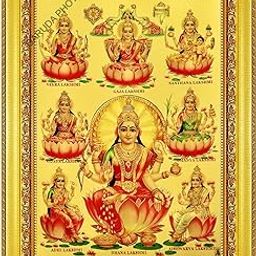 Garuda Photos - GOLD FOIL Sri Astalakshmi Photo Frame/Ashtalakshmi for Pooja Room/Astalaxmi/Ashtalaxmi/Asta laxmi/Asta Lakshmi Devi/Astha lakshmi Mata/Astha laxmi (Regular (14x11 Inch))-16