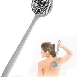 vaisag house Multifunctional Body Wash Brush with Long Handle, Silicone Bristles 35 cm (multicolor)-image-2
