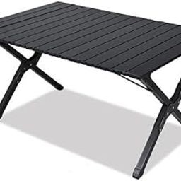 STAR WORK Collapsible Table for Outdoor Picnic Camp,Folding Side Table Aluminum Top for Outdoor Cooking, Hiking, Travel, Picnic (Charcoal Black, Folding, 87X58X43)-image-35