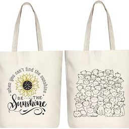 Reusable Cotton Tote Bags for Women with Zipper – Pack of 2 Stylish & Strong Canvas Bags for Everyday Use-22