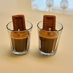 AAMU Moon Tea Biscuit Candle, Scented Chai Candle for Tea Lovers, Votive Glass Candles for Diwali, Christmas, Valentine Day, Home, Table & Office Decoration - Set of 2 Piece, Brown-image-98