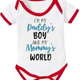 Printmate I'm My Daddy's Boy And My Mommy's World Printed Half Sleeve Unisex Baby Romper For New Born Baby (B690)-48