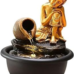 ARTISOUL® Tabletop Water Fountain Decorarive Buddha Figurine for Home Office Farmhouse Style C | Home Decor | Indoor Fountains-image-58