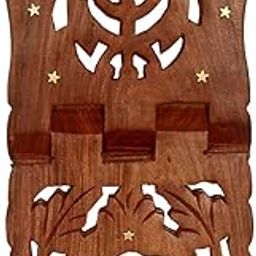 ABW by Classical Youth® Handcrafted Sikh Khanda Foldable Book Stand Holder/Book Rest Keep for Home/Work Space/Religious Places (Brown, 13 Inches)-image-17