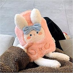 Toyshine Hot Water Bottle 1000mL with Cute Stuffed Plush Rabbit Animal Cover for Kids Great Hand Warmer for Pain Relief Hot and Cold Therapy - Pink-25