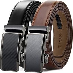 Mens Dress Belt Leather 2 Pack - Mens Ratchet Belt for Dress Shirt and Pants Every Occasion (32mm)-image-34