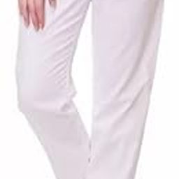Women Regular Fit White Cotton Blend Pajama Trousers Lounge Pants Sleepwear Bottoms-image-45