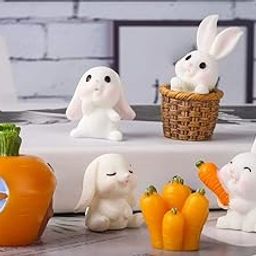 SATYAM KRAFT 1 Set (6 Pieces) Rabbit Miniature Figurines | Decorative Showpiece | Gift for Him/Her, Mother's Day, Home, Bedroom, Living Room,Table, Car Dashboard| Unique Festive Decor-image-24