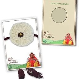 SeedRakhi Rakshabandhan Gift for Brother - Plantable Rakhi, Eco-Friendly Designer Plantable Seed Rakhi with Roli Glass Bottle Pack of 1, Sonapatti & Brinjal Seed-image-126