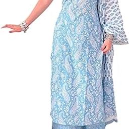 women rayon printed sleeveless kurta with pant With Dupatta Stylish Trendy Summer Wear-picture-10