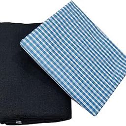 Trouser Shirt Fabric Combo Box (Blue Check Shirt- Black Pant, Unstitched, All Weather Fabric)-picture-21