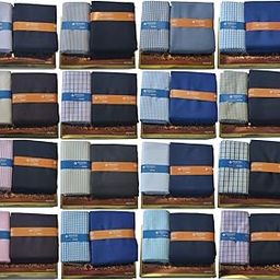 Fabrics Makers Men's Combo of Unstitched Poly Cotton Shirt and Trouser Fabric Set (Multicolour_Free Size)-Gift Pack set Of 16, Checkered-image-31