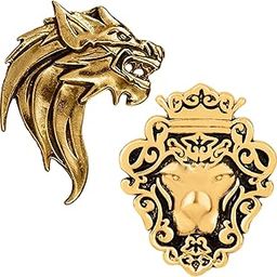 Combo of Lion Face Shaped Brooch/Lapel Pin for Mens (CO1105582G)-image-50
