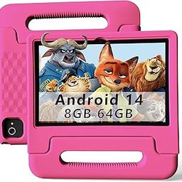 VCFNXLS 10.1" 8GB + 64GB Kids Tablet Android 14 8 Core CPU Educational Apps Parental Controls Wifi 1280x800 HD Screen Cameras Shockproof Battery-picture-27