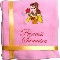 TurtleLittle, Fleece, Princess with a Rose Personalised 0 to 5 yrs Kids AC Blanket(3.5'x 6' ft, Pink)-image-10