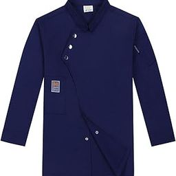 Chef Coat Chef Clothing Catering for Food Service Men Women Dark Blue XL | 1 Chef Jacket-image-14