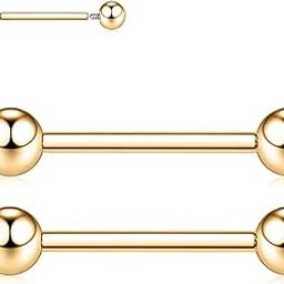 1 Pair Nipple Rings G23 Titanium Nipple Piercing Jewelry Tongue Rings Internally Threaded Nipple Jewelry Bridge Piercing Jewelry 16G 14G 12G 12mm-18mm-image-37