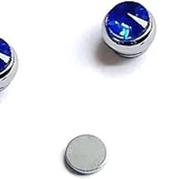 via mazzini No-Tarnish No-Rusting Dome Design 8mm Clip-On No-Piercing Required Majestic Sapphire Blue Crystal Magnetic Ear Stud Earrings For Men And Women (ER2648) 1 Pair-picture-13