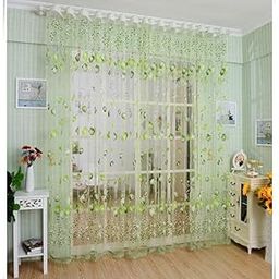 BNF®Tulip Tulle Voile Door Window Curtain Drape Sheer Scarf Valance Green 1x2M|Home & Garden | Window Treatments & Hardware | Curtains Drapes & Valances-image-75