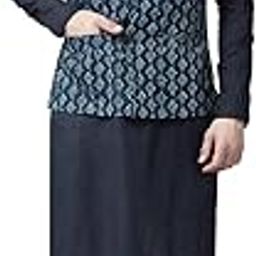 Men Blue & Beige Printed Pure Cotton Nehru Jacket-8