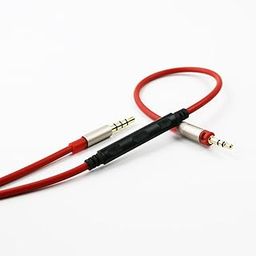 Cable for Sennheiser Momentum / Momentum 2.0 / HD1 Wireless On-Ear headphones, Remote volume control & Mic compatible iphone ipod ipad iOS only Red-image-93