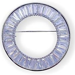 Vatiyaana Circle Shaped Baguette Brooch for Women & Girls, Fashionable Pin for Sweater, Suit, Scarves, Saree-image-60