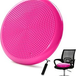 JELLEX Wobble Cushion - Balance Disc for Core Stability, Strengthening, Physical Therapy Exercise, Office Chair or Kids Classroom - Sensory Wiggle Seat Pad w/Air Pump (Multicolour)-image-4