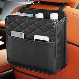Meirenda Updated Car Back Seat Organizers and Storage, Seat Organizer for Backseat, Premium PU Leather Front & Backseat Car Organizer Universal Waterproof Hanging Car Seat Organizer for Kids & Adults-image-5