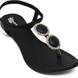 padvesh Women's Flats Sandal for Women Open Toe Flat Slipper Synthetic Leather Sole Polyvinyl Chloride-picture-1