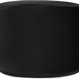 Gouchee Home Belgique Round Velvet Pouf/Ottoman/Footstool- 20" x 12" - Add Style and Comfort to Your Space - Plush Black Velvet - Ottoman/Foot Rest- 100% Polyester Velvet for a Chic Look-picture-19