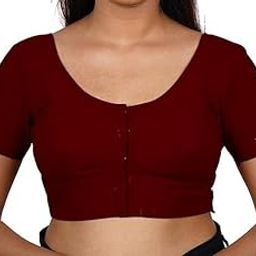 Paresh Round Neck Women Blouse Maroon-image-45
