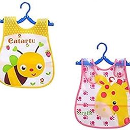 GURBIK Plastic Waterproof Baby Apron with Bib (Pack of 2) Random Color-image-38
