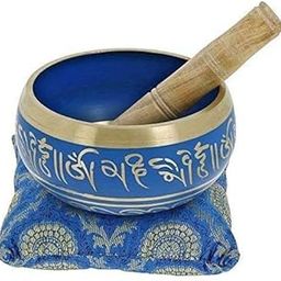 Buddhist Singing Bowl Meditation Tibetan Blue Art Décor (BLUE 3.5 INCH)-image-52