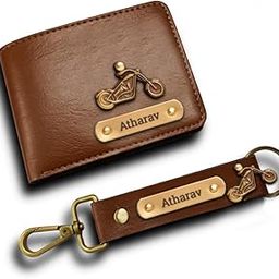 Leather Wallet for Men and Boys Customized Wallet Customised Gifts for Men | Personalized Combo with Keychain (Brown Color)-6