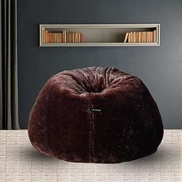 Bean Bag Fur Bean Bags XXXL Size Jumbo Bean Bag Premium Long Fur bin Bag (Bean Bag Cover Without Beans) (Brown)-15