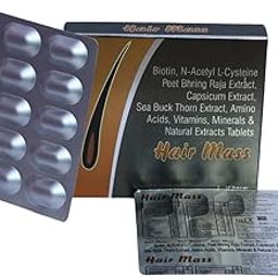 Hair Mass Tablets for Hair Growth & Strength | Nutraceutical Hair Supplement | Power of 34 Ingredients with Biotin, Peet Bhring Raja, Grape Seed Extract | Reduces Hair Fall, Boosts Shine, Nourishes Scalp | 30 Tablets| 100% Vegan (1)-image-39